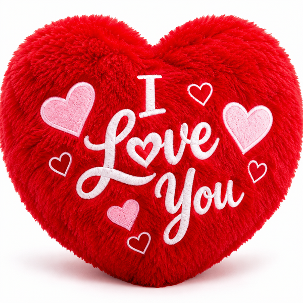 I Love You Heart Shape Pillow – 30 cm | Romantic Cushion Gift for Loved Ones