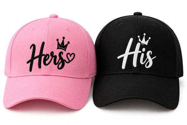Matching Couple Caps – His & Hers | Stylish Couple Baseball Cap Set
