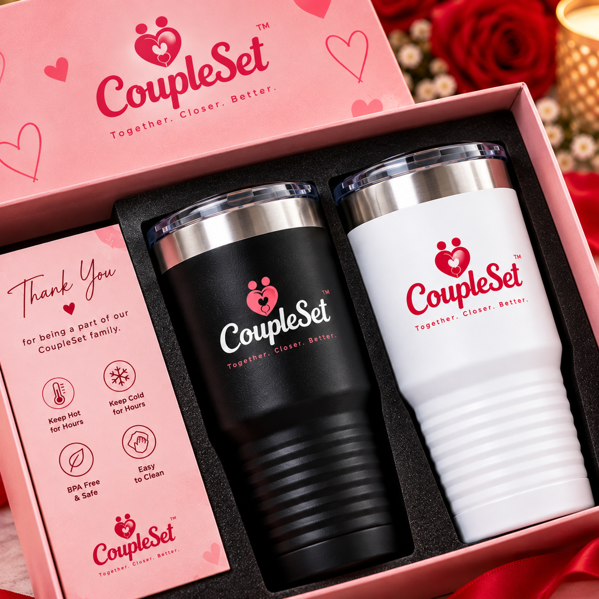 His & Hers Couple Tumbler Set – Romantic Gift for Couples