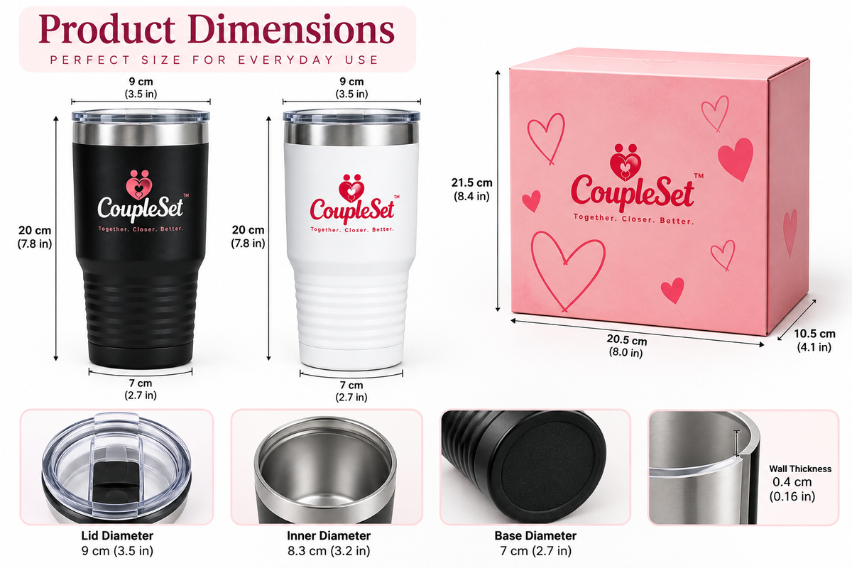 His & Hers Couple Tumbler Set – Romantic Gift for Couples