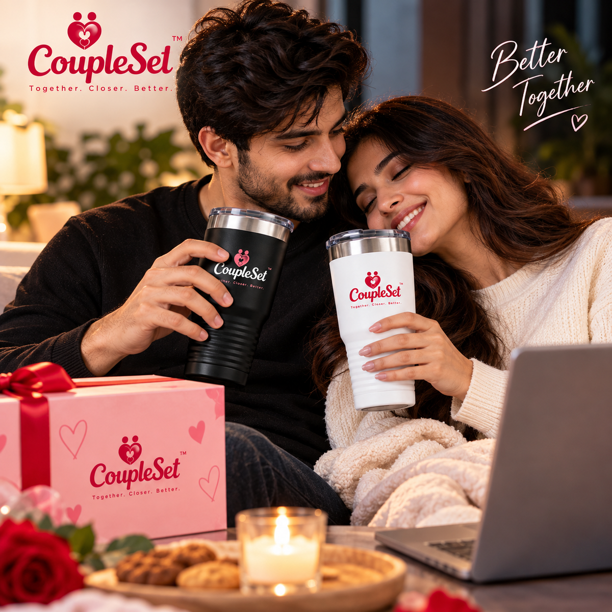 His & Hers Couple Tumbler Set – Romantic Gift for Couples