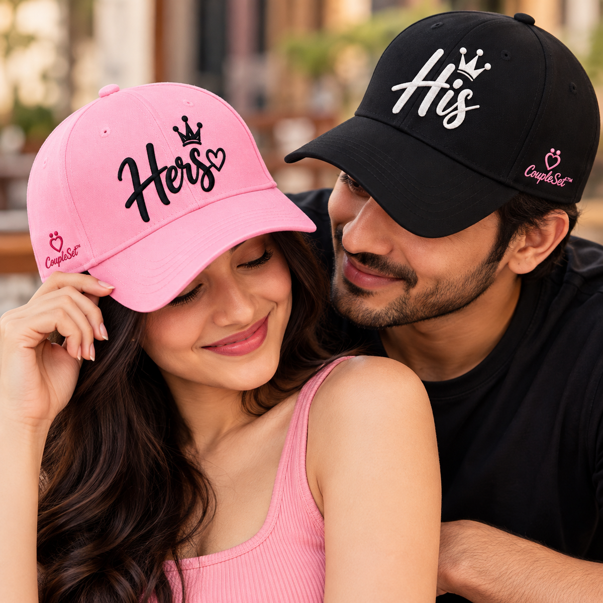 Matching Couple Caps – His & Hers | Stylish Couple Baseball Cap Set