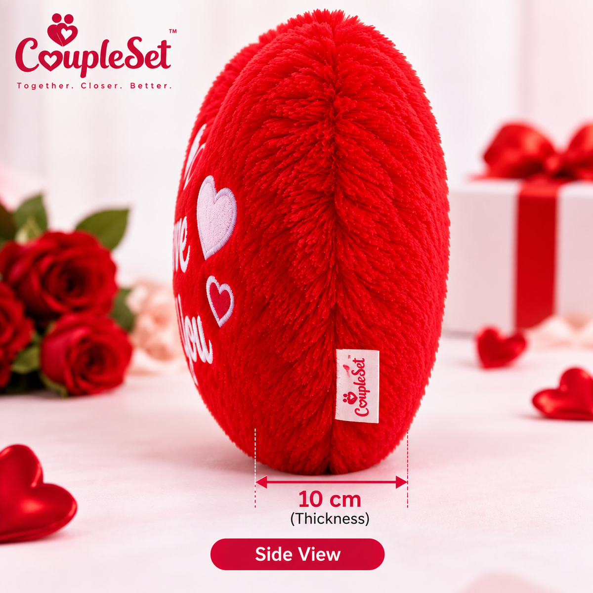 I Love You Heart Shape Pillow – 30 cm | Romantic Cushion Gift for Loved Ones